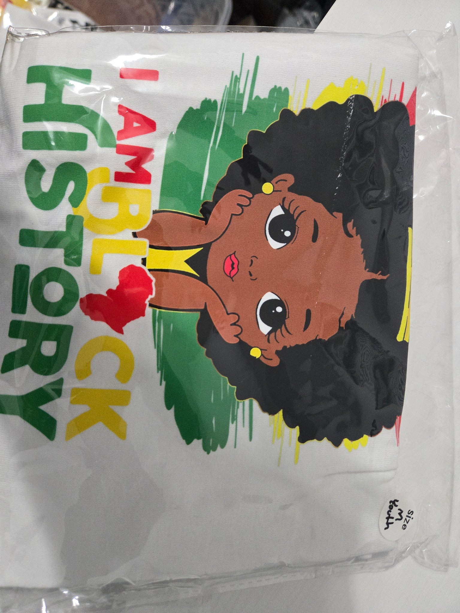 I am Black History Multicolor - Girl (White Youth M)